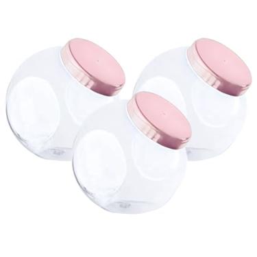 Imagem de Kit 3 Potes Baleiro Plástico Tampa de Rosca BPA Free 2,4LT Porta Mantimentos Multiuso (Rosa)