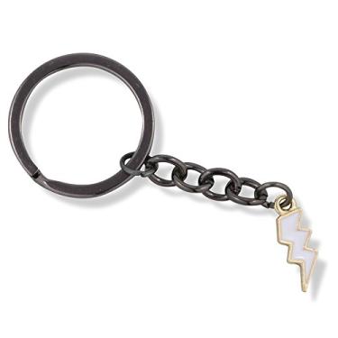 Imagem de Chaveiro com pingente de parafuso Lightning branco da Emerald Park Jewelry