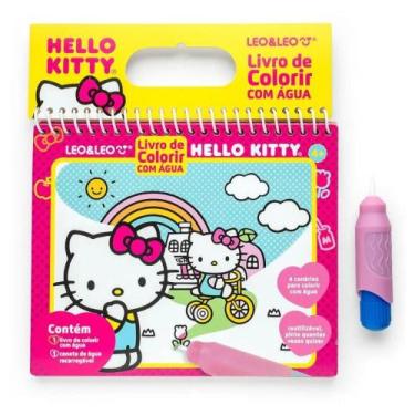 Imagem de Livro De Colorir Com Água Hello Kitty 4 Páginas + Pincel Leo&Leo