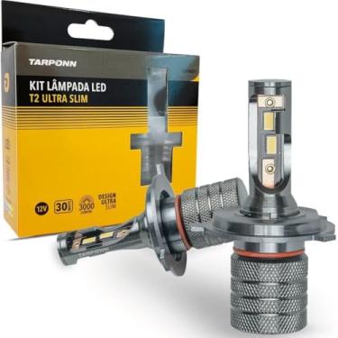 Imagem de Ultra Led Mini T2 Slim 6000K 6000 Lumens 60W H4 Tarponn 12V