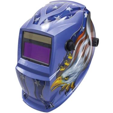 Imagem de Máscara de Solda de Escurecimento Automático com Regulagem Tripla Estampa Águia Bateria Troca Fácil e Carregamento Solar - Pró Euro