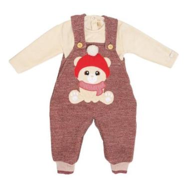 Imagem de Conjunto Macacão Bordado Body Bebê Menino inverno Lessa 8880-Feminino