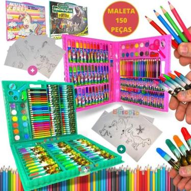 Imagem de Maleta De Pintura Infantil Estojo Para Colorir Com Desenho - Fun Game,