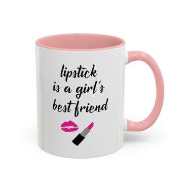 Imagem de Caneca de café de batom, caneca fofa para amantes de maquiagem, presente para namorada, caneca de amante de café, presente atrevido para ela