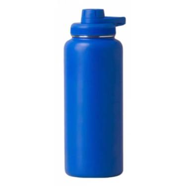 Imagem de Garrafa Squeeze Térmica de Aço Inox, 1200ml, Tampa Rosqueável, com Alça, Vacuum Bebida Quente 8H Bebida Gelada 20H (Azul Royal)
