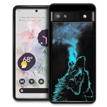 Imagem de FKBRCL4U Capa para Google Pixel 6A, design gráfico com estampa de lobo respirador azul menina menino silicone macio acrílico rígido proteção contra choque para Google Pixel 6A