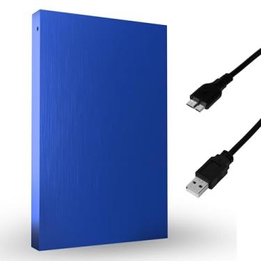 Imagem de Disco rígido externo de 1 TB HDD de 2,5 polegadas, armazenamento de dados externo, tamanho de bolso, disco rígido de backup USB 3.0, compatível com PC, Mac, laptop, PS3, PS4 - azul