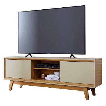 Imagem de Rack Bancada De 70 Pol 164cm Gaia Z10 Cumaru/opala - Mpozenato