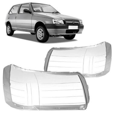 Imagem de Par Lente de Farol Fiat Uno 2004-2014 - Lado Direito (Passageiro) e La