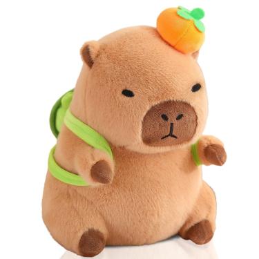 Imagem de Brinquedo de pelúcia nxnynz Cute Capivara com mochila de tartaruga de 30 cm