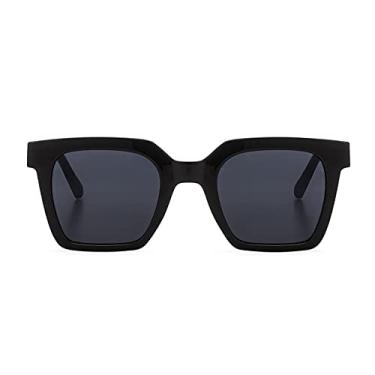 Imagem de grinderPUNCH Óculos de sol quadrados para mulheres e homens, armação grossa, óculos de sol clássicos, quadrados, retrô, moderno