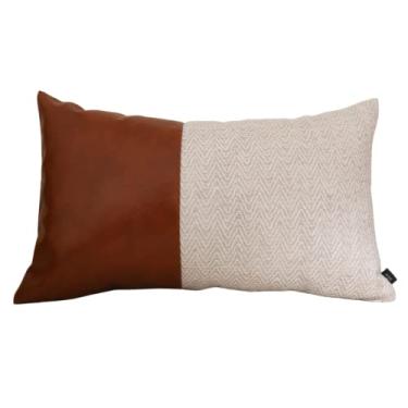 Imagem de Almofada Premium Collection & Couro Caramelo Retangular