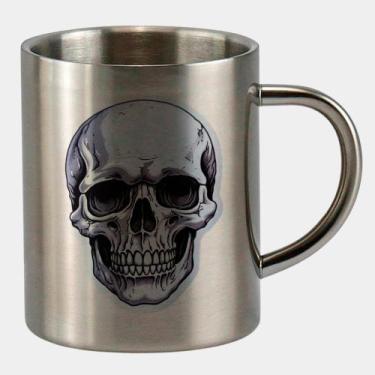 Imagem de Caneca de Inox Premium Prateada 400ml CAVEIRA PRATA - Criatics
