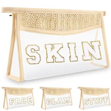 Imagem de izuzta Bolsa de maquiagem transparente Boho para maquiagem feminina e meninas, Pele