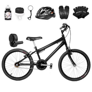 Imagem de Bicicleta Infantil Masculina Aro 20+Kit Premium Preta