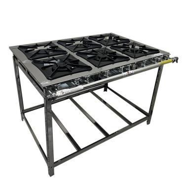 Imagem de Fogão Industrial 6 Bocas Inox Baixa Pressão Trabor Kenok