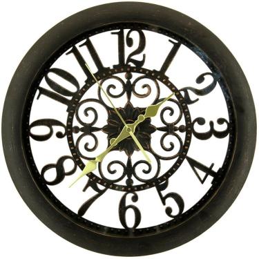 Imagem de Relógio De Parede Maquina De Quartz Decorativo 35,5cm Vazado Preto