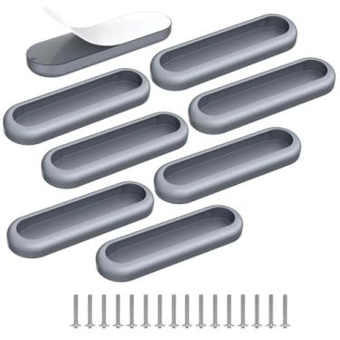 Imagem de YogePote Pacote com 8 puxadores autoadesivos de gaveta de 10 cm, puxadores autoadesivos de liga de alumínio para portas de celeiro/chuveiro de vidro/varanda, armários de cozinha, guarda-roupas