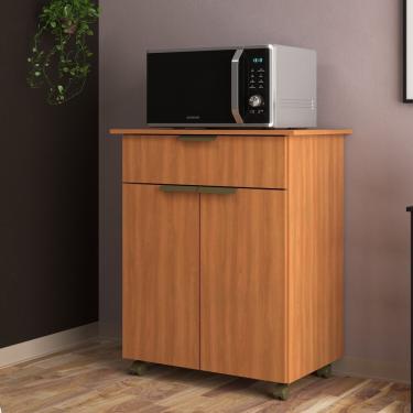 Imagem de Armário Multiuso Com Rodizios 2 Portas 1 Gaveta Freijó