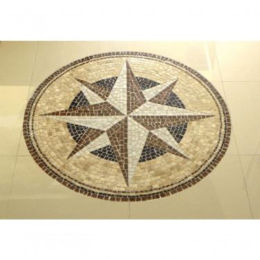 Imagem de Rosa Dos Ventos Em Mosaico Para Piso Tamanho 80cm