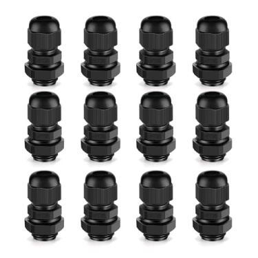 Imagem de CGELE Pacote Com 12 Conectores Ajustáveis À Prova D'Água Npt De 3/8" Para Prensa-Cabos, Cabo Alívio Tensão, Juntas Nylon Juntas…