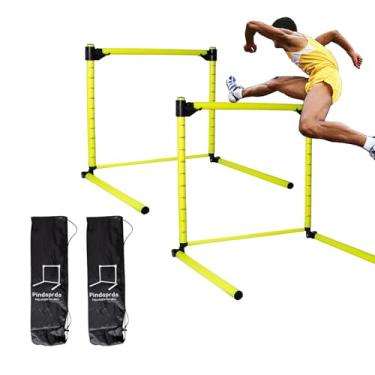 Imagem de Barreiras ajustáveis de 2 peças com 2 bolsas de transporte, equipamento de treinamento de agilidade destacável com escala, obstáculos de treino de futebol, obstáculos de velocidade de salto internos e