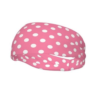 Imagem de Lindas faixas de cabelo de bolinhas antiderrapantes faixas de cabelo modernas de verão para tênis, basquete, corrida, academia, malhar