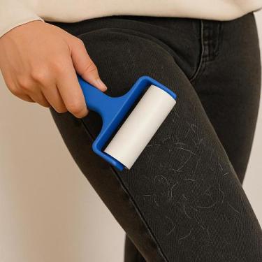 Imagem de Rolo Adesivo Bolinha Tecido Sofá Tapete Tira Remove Fia Pelo Lá Camisa