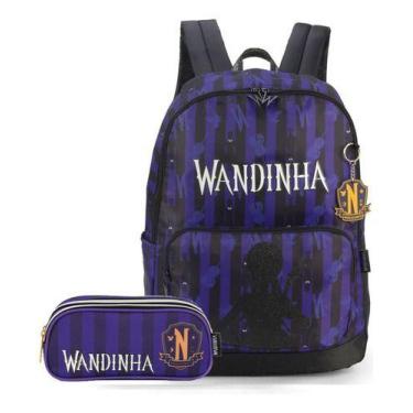 Imagem de Mochila Wandinha Addams Juvenil Estojo - Luxcel - Napolestore