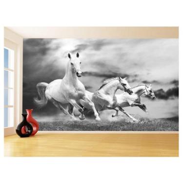 Imagem de Papel De Parede 3D Animais Cavalos Correndo Céu 3,5M Anm300 - Você Dec