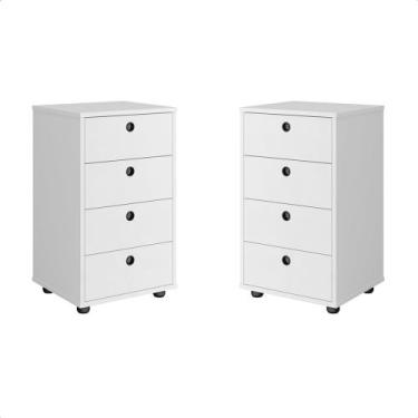 Imagem de Kit 2 Mesa De Cabeceira Multiuso Armarinho De Escritório Gaveteiro Cla