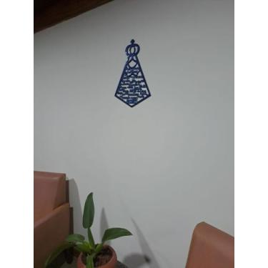Imagem de Nossa senhora em MDF trabalhada em resina - Fina resina , Azul
