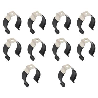 Imagem de RTNLIT T10 Suporte de clipes U para lâmpadas LED e acessórios de montagem de tubos fluorescentes, grampos mergulhados de plástico preto, suporte de lâmpada, grampos de tubo para evitar flacidez