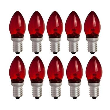 Imagem de Lampada Chupeta E14 7W 127V Vermelha Kit com 10 Unidades - KIAN