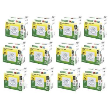 Imagem de Kit 12 Spot Led Embutir 7w Banheiro 3000k Direcionavel - Taschibra