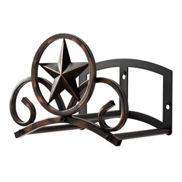 Imagem de iphlitlvz Suporte de mangueira de jardim decorativo montado na parede, gancho de mangueira de metal resistente para exterior, suporte de mangueira de água resistente comporta 30 metros de mangueira de