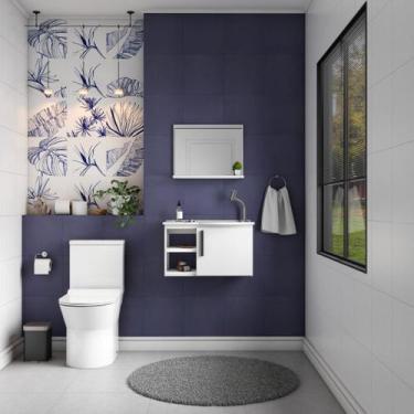 Imagem de Gabinete Para Banheiro Com Lavatorio E Espelho Em Aço Caju - Cozimax