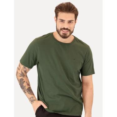Imagem de Camiseta Ellus Masculina Cotton Fine Classic Logo Verde Escuro, L/G