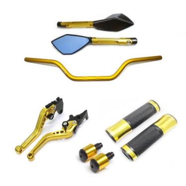 Imagem de Kit Guidão 22mm Manopla v2 TM2 Manete Cg150 A Disco Cb250f - Stark Rac