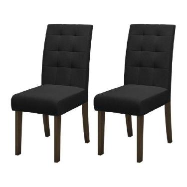 Imagem de Conjunto Com 2 Cadeiras Estofada Sala De Jantar Dubai Castanho/preto D