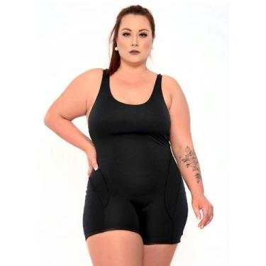 Imagem de Maiô Macaquinho Hidroginástica, Natação, Plus Size, Com Touca, Até 56 