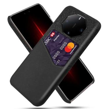 Imagem de Capa para Huawei Mate 60 RS,Anti-deslizamento,Proteção contra quedas de 360°,Resistência à impressão digital,Tela e caso de couro PU com 1 slot de cartão atrás-Black