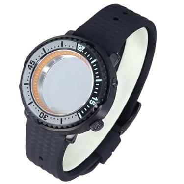 Imagem de FEIYASHI Caixa de relógio de vidro de cristal de safira preta, 100 m, à prova d'água, aço inoxidável para NH34 NH35, movimento atum, tartaruga, relógio enlatado, 9 NH35 movimento + anel capítulo