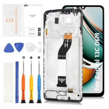 Imagem de Olivechard Para Xiaomi Redmi 13C 17.1 cm OEM Tela LCD Substituição com Moldura Preta Midnight Original IPS LCD Display Touch Digitalizador Montagem de Tela