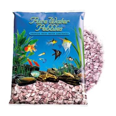Imagem de Pure Water Pebbles Cascalho de aquário rosa branca - 2,3 kg - não tóxico, resistente à cor, substrato vibrante para aquários, terrários, lagoas e artesanato