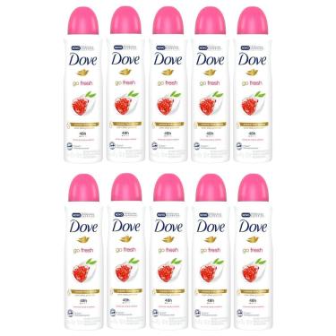 Imagem de Kit 10 Desodorante Antitranspirante Aerosol Dove Go Fresh Romã e Verbena 150ml