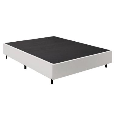 Imagem de Cama Box Base Casal Queen 1,58m Suede Marsala Branco