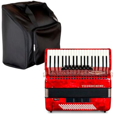 Imagem de Acordeon Todeschini 37 Teclas 80 Baixos C/Capa (VERMELHO)