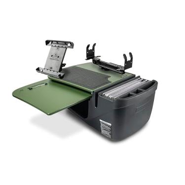 Imagem de AutoExec Mesa de carro AE-GMCD-PS-TAB-AG GripMaster para sua estação de trabalho de veículos e escritório móvel, verde exército com suporte de impressora e suporte para tablet