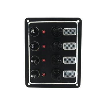 Imagem de Painel de Comando 4 Funções com Fusíveis Para Barcos Lanchas - REI MAR